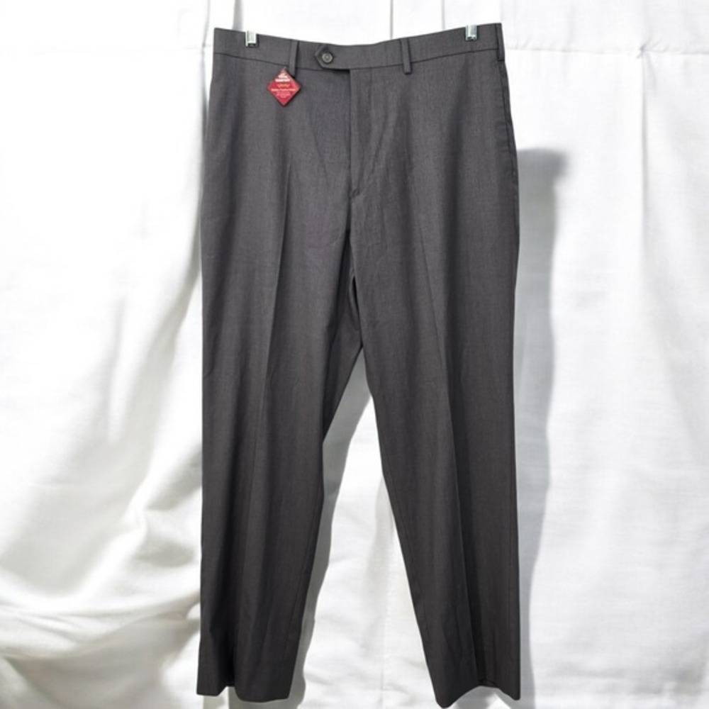Savane Luster Gabardine Dress Pants Total Comfort Heather Gray‎ Men W36 L32 NWT